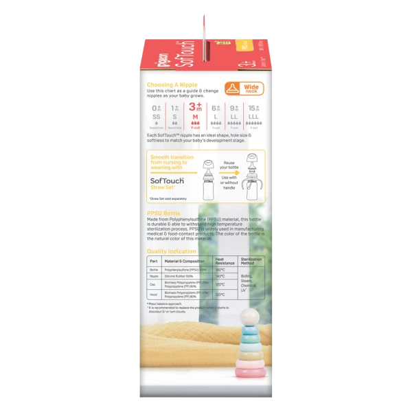 BÌNH SỮA PPSU SOFTOUCH BABY-FRIENDLY WORLD PIGEON HOẠ TIẾT DẢI NGÂN HÀ 240ML
