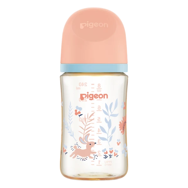 BÌNH SỮA PPSU SOFTOUCH BABY-FRIENDLY WORLD PIGEON HOẠ TIẾT THỎ HỒNG 240ML