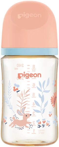 BÌNH SỮA PPSU SOFTOUCH BABY-FRIENDLY WORLD PIGEON HOẠ TIẾT THỎ HỒNG 240ML