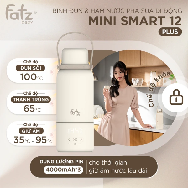 Bình đun và hâm nước pha sữa di động Mini Smart 12 Plus
