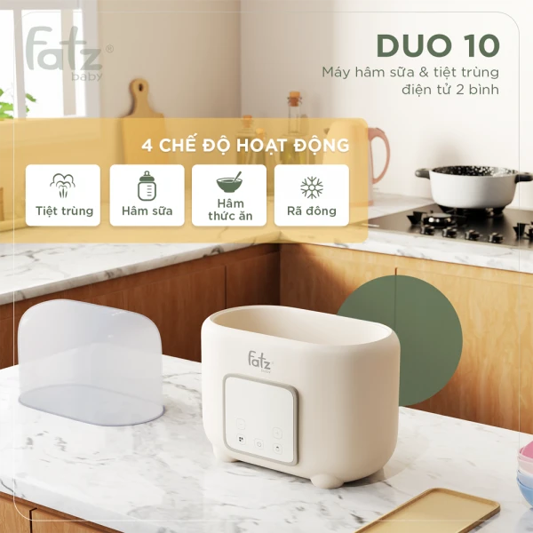 Máy hâm sữa và tiệt trùng điện tử 2 bình Duo 10