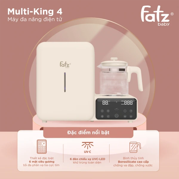 Máy đa năng điện tử (tiệt trùng UVC LED/Sấy khô/Đun & hâm nước) Multi-KING 4
