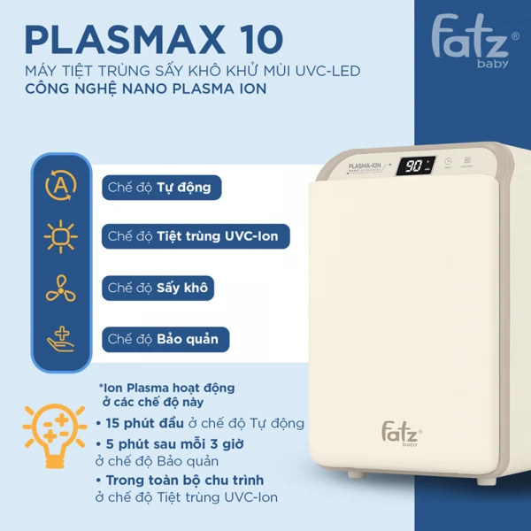Máy tiệt trùng sấy khô khử mùi UVC-LED Fatz PLASMAX 10 FB4812ZH