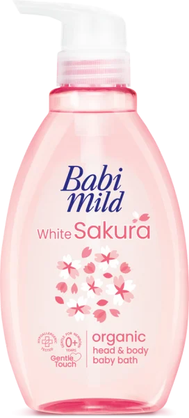 Sữa tắm gội Babi Mild White Sakura cho bé sơ sinh (380ml)