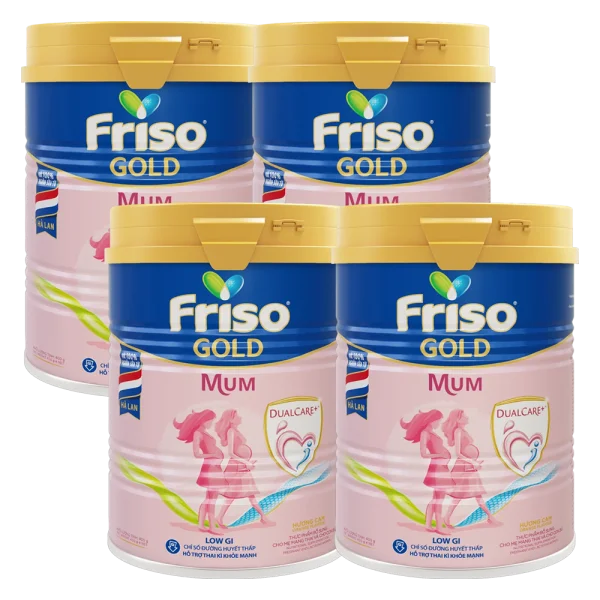 Combo 4 lon Sữa bầu Friso Mum Gold 400g hương cam