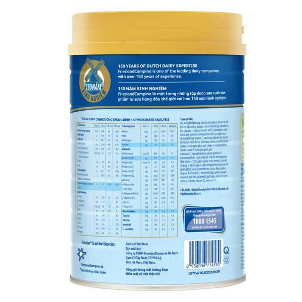 Sữa Frisolac Gold số 1 800g (0-6 tháng) - Giao bao bì ngẫu nhiên