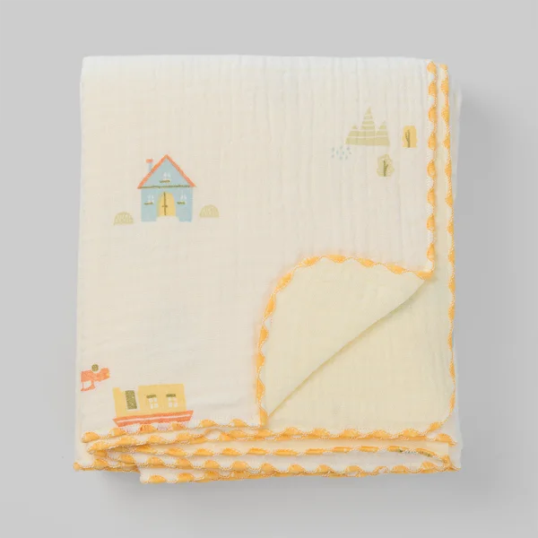 Chăn xô nhăn Cotton 4 lớp cao cấp Animo T2304_NBA002 (75x100cm,1 cái,Giao màu ngẫu nhiên)