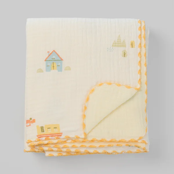 Chăn xô nhăn Cotton 4 lớp cao cấp Animo T2304_NBA002 (75x100cm,1 cái,Giao màu ngẫu nhiên)