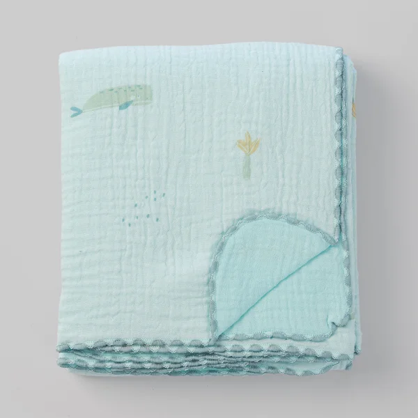 Chăn xô nhăn Cotton 4 lớp cao cấp Animo T2304_NBA002 (75x100cm,1 cái,Giao màu ngẫu nhiên)