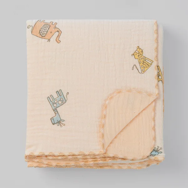 Chăn xô nhăn Cotton 4 lớp cao cấp Animo T2304_NBA002 (75x100cm,1 cái,Giao màu ngẫu nhiên)