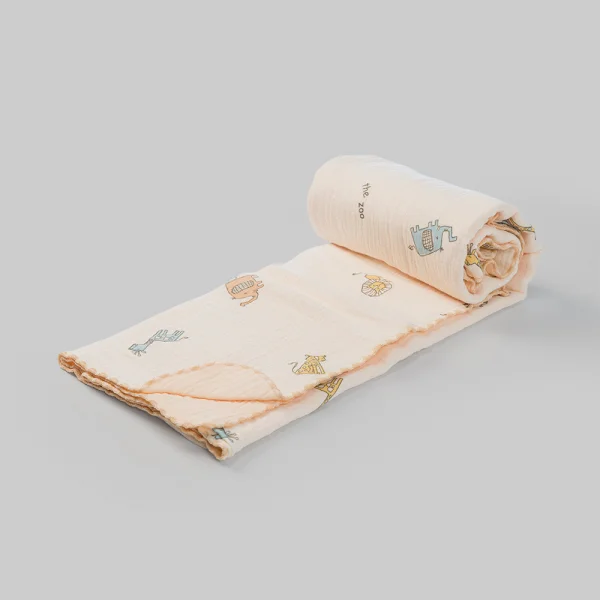 Chăn xô nhăn Cotton 4 lớp cao cấp Animo T2304_NBA002 (75x100cm,1 cái,Giao màu ngẫu nhiên)