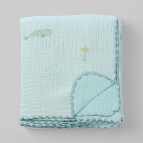Chăn xô nhăn Cotton 4 lớp cao cấp Animo T2304_NBA002 (75x100cm,1 cái,Giao màu ngẫu nhiên)