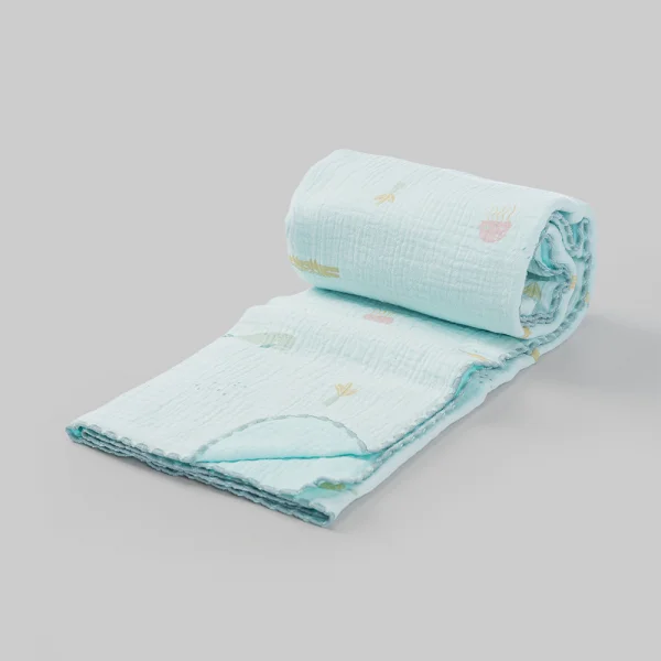 Chăn xô nhăn Cotton 4 lớp cao cấp Animo T2304_NBA002 (75x100cm,1 cái,Giao màu ngẫu nhiên)