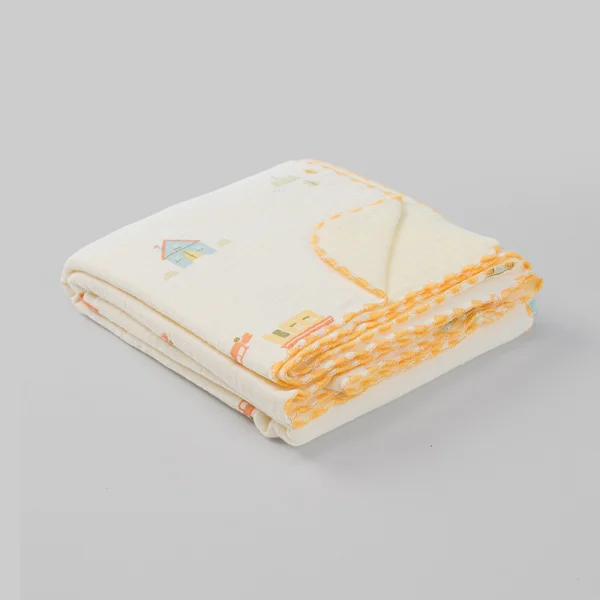 Chăn xô nhăn Cotton 4 lớp cao cấp Animo T2304_NBA002 (75x100cm,1 cái,Giao màu ngẫu nhiên)