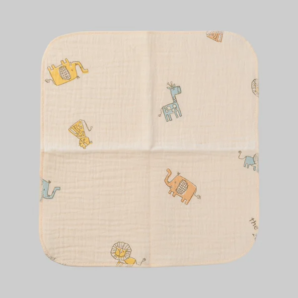 Khăn sữa xô nhăn Cotton 4 lớp Animo T2304_NBA001 (25x28cm,5 cái,Giao mẫu ngẫu nhiên)