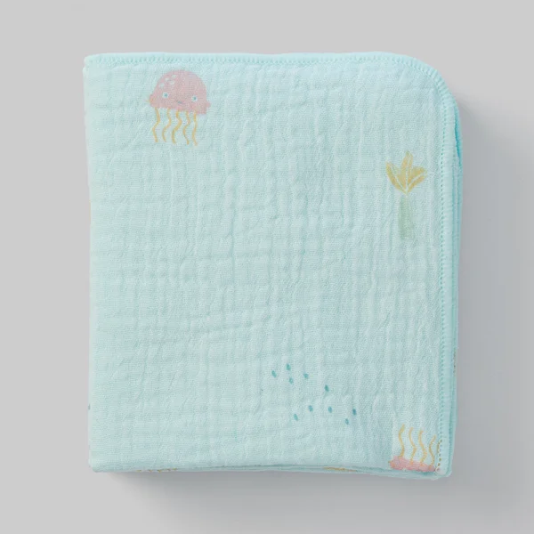 Khăn sữa xô nhăn Cotton 4 lớp Animo T2304_NBA001 (25x28cm,5 cái,Giao mẫu ngẫu nhiên)