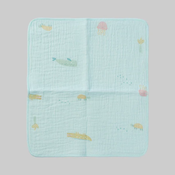 Khăn sữa xô nhăn Cotton 4 lớp Animo T2304_NBA001 (25x28cm,5 cái,Giao mẫu ngẫu nhiên)