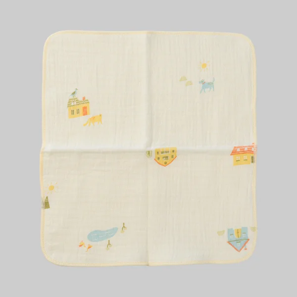 Khăn sữa xô nhăn Cotton 4 lớp Animo T2304_NBA001 (25x28cm,5 cái,Giao mẫu ngẫu nhiên)