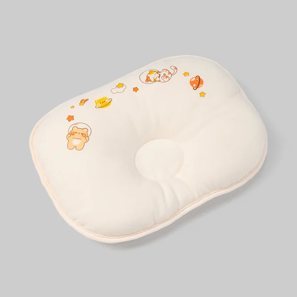 Gối nằm lõm sơ sinh Cotton cao cấp Animo B2409_MN002 (23x28cm,Màu be) - Họa tiết ngẫu nhiên