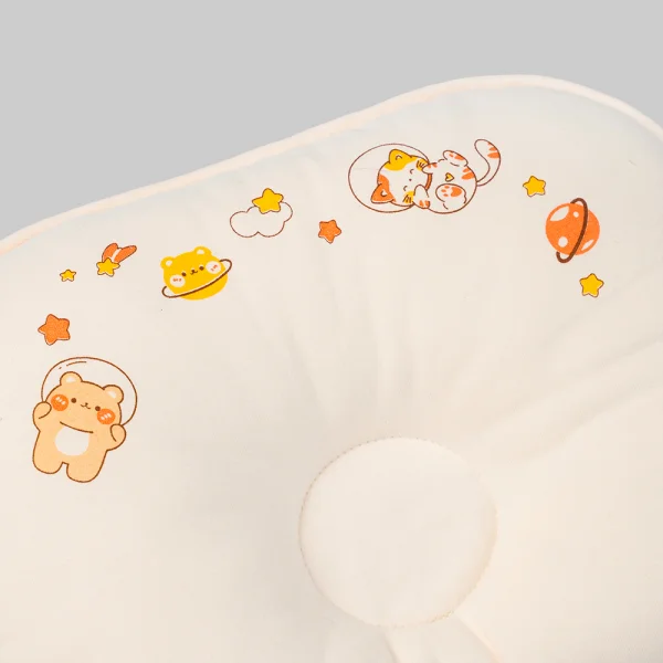 Gối nằm lõm sơ sinh Cotton cao cấp Animo B2409_MN002 (23x28cm,Màu be) - Họa tiết ngẫu nhiên