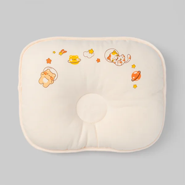 Gối nằm lõm sơ sinh Cotton cao cấp Animo B2409_MN002 (23x28cm,Màu be) - Họa tiết ngẫu nhiên