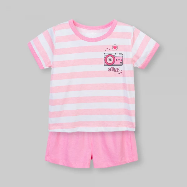 Bộ bé gái ngắn Animo Easy SU26 TX0626049 (1Y-4Y,Hồng)