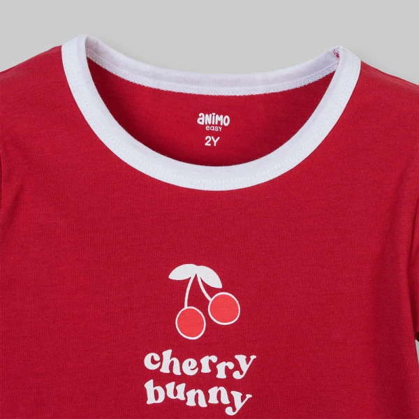 Bộ bé gái ngắn Animo Easy SU26 TX0626056 (1Y-4Y,Đỏ-Trắng)