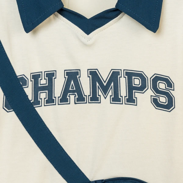 Bộ bé trai ngắn polo Animo champs SP26 HN0526050 (1-6Y,Kem-Lá)