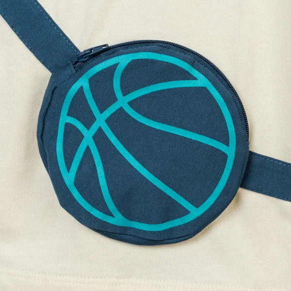 Bộ bé trai ngắn polo Animo champs SP26 HN0526050 (1-6Y,Kem-Lá)
