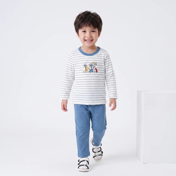 Bộ bé trai dài Animo Easy SU26 HN0626030 (1-4Y Trắng-Xanh)