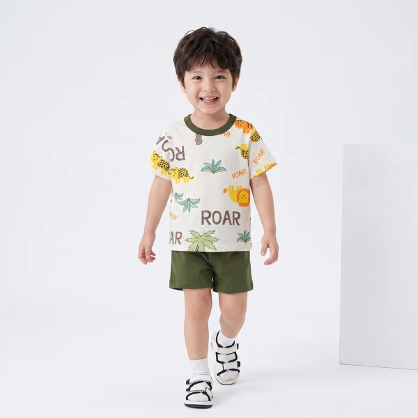 Bộ bé trai ngắn Animo Easy SU26 HN0626035 (1-4Y Kem-Rêu)