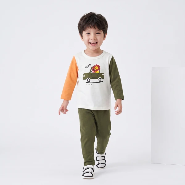 Bộ bé trai dài Animo Easy SU26 HN0626040 (1-4Y Kem-Rêu)