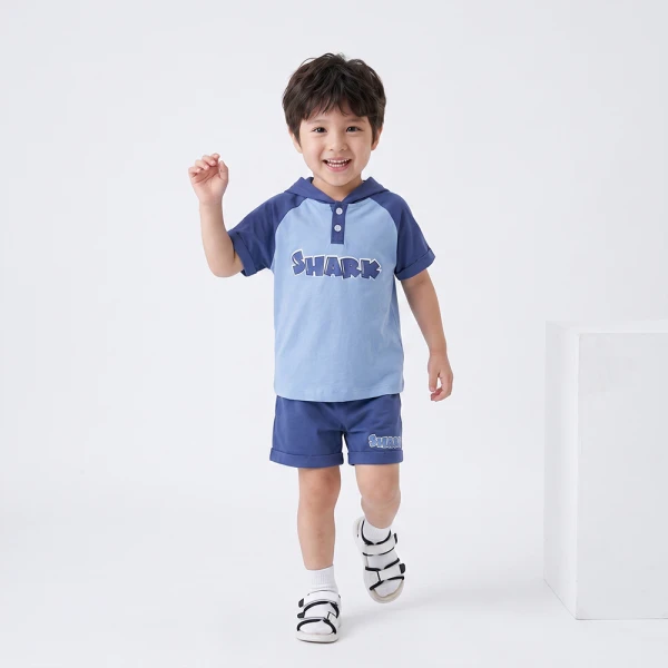Bộ bé trai ngắn có nón Animo Ocean Friends SP26 HN0626010 (1-6Y,Biển-Dương)
