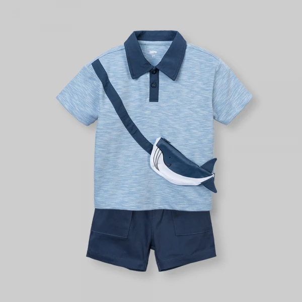 Bộ bé trai ngắn polo Animo Ocean Friends SP26 HN0626015 (1-6Y,Biển)