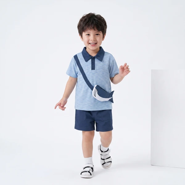 Bộ bé trai ngắn polo Animo Ocean Friends SP26 HN0626015 (1-6Y,Biển)