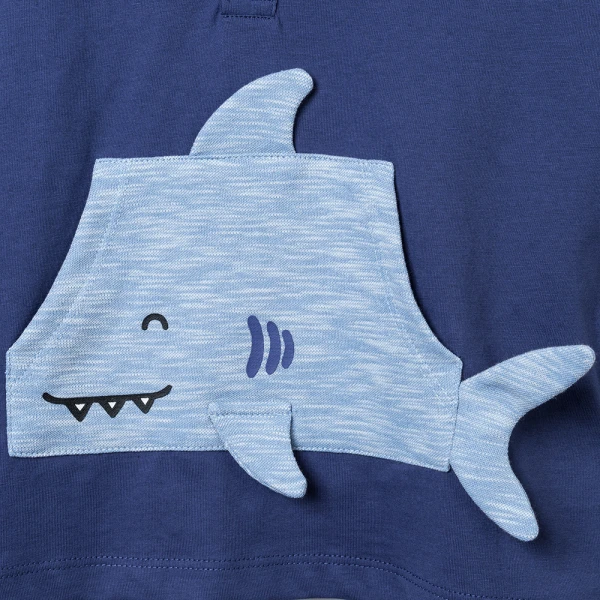 Bộ bé trai ngắn sát nách có nón Animo Ocean Friends SP26 HN0626016 (1-6Y,Dương)