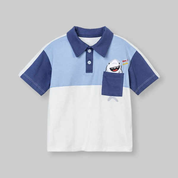 Bộ bé trai ngắn polo Animo Ocean Friends SP26 HN0626018 (1-6Y,Trắng-Dương)
