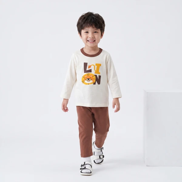 Bộ bé trai dài Animo Easy SU26 HN0726010 (1-4Y,Kem-Nâu)