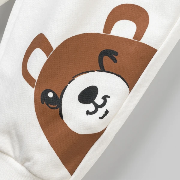 Bộ đông bé trai dài Animo Gấu nâu FW26 ST0626060 (1-4Y, Nâu-Kem)