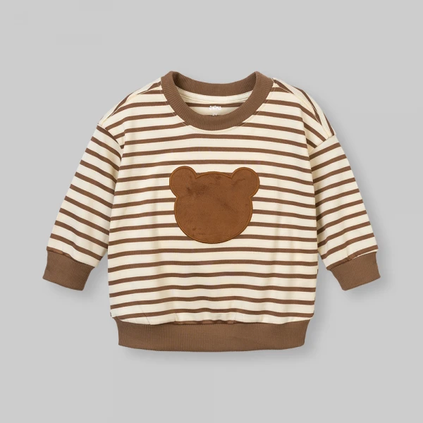 Bộ đông bé trai dài Animo Gấu nâu FW26 ST0626060 (1-4Y, Nâu-Kem)
