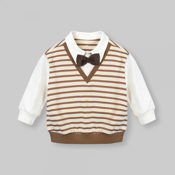 Bộ đông bé trai dài Animo Gấu nâu FW26 ST0626062 (1-4Y, Trắng-Nâu nhạt)