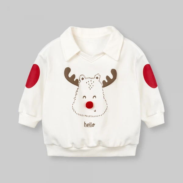 Bộ đông bé trai dài Animo noel FW26 ST0826009 (1-4Y, Kem-Đỏ)