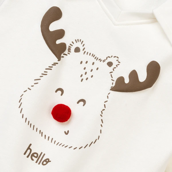 Bộ đông bé trai dài Animo noel FW26 ST0826009 (1-4Y, Kem-Đỏ)