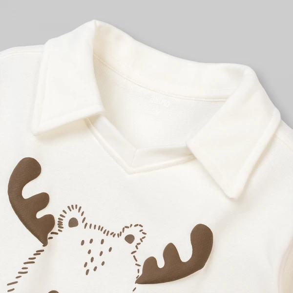 Bộ đông bé trai dài Animo noel FW26 ST0826009 (1-4Y, Kem-Đỏ)
