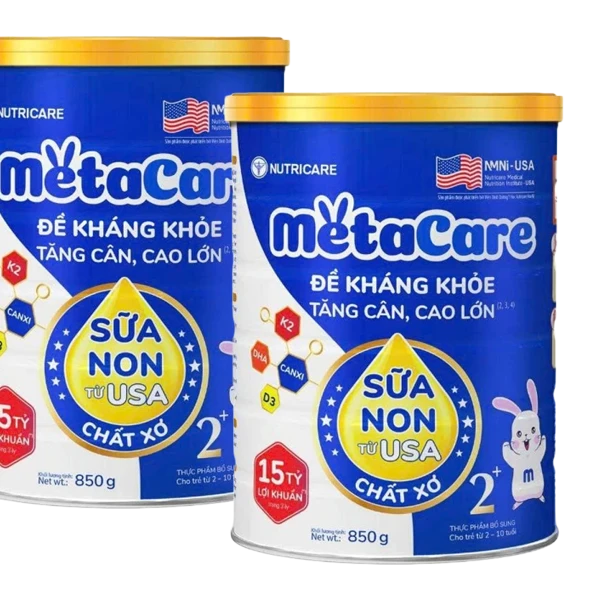 Combo 2 SPDD công thức Metacare 2+ 850g (Xanh)