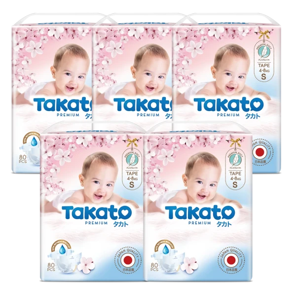 Combo 5 Tã dán Takato siêu mềm mại (S, 80 miếng)