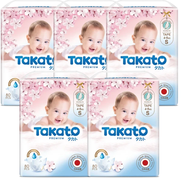 Combo 5 Tã dán Takato siêu mềm mại (S, 80 miếng)