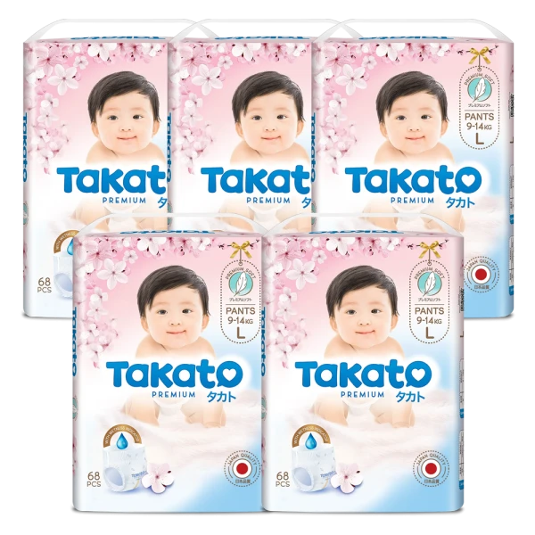 Combo 5 Tã quần Takato siêu mềm mại (L, 68 miếng)