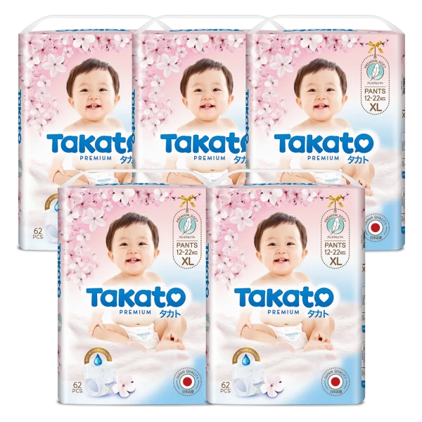 Combo 5 Tã quần Takato siêu mềm mại (XL, 62 miếng)