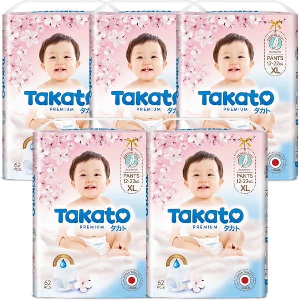 Combo 5 Tã quần Takato siêu mềm mại (XL, 62 miếng)